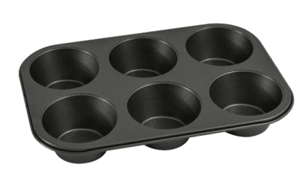 Mainstays 6 Cup Jumbo Muffin Pan, Non-Stick Bakeware,3.4 inch Diameter Cups,Gray,Carbon Steel