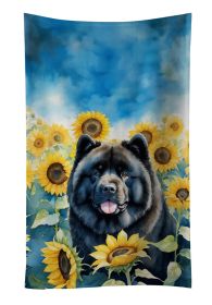 Chow Chow in Sunflowers Kitchen Towel Dish Cloths Guest Hand Towel Decorative Bathroom Towel for Face,Tea, Dishcloth, Kitchen and Bath