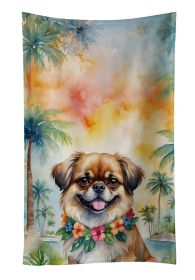 Tibetan Spaniel Luau Kitchen Towel Dish Cloths Guest Hand Towel Decorative Bathroom Towel for Face,Tea, Dishcloth, Kitchen and Bath