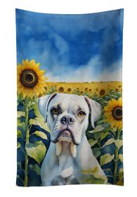 Boxer in Sunflowers Kitchen Towel Dish Cloths Guest Hand Towel Decorative Bathroom Towel for Face,Tea, Dishcloth, Kitchen and Bath