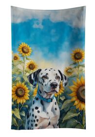 Dalmatian in Sunflowers Kitchen Towel Dish Cloths Guest Hand Towel Decorative Bathroom Towel for Face,Tea, Dishcloth, Kitchen and Bath