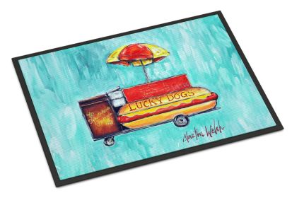 Hot Dog Cart Doormat Front Door Mat Indoor Outdoor Rugs for Entryway, Non Slip Washable Low Pile, 24H X 36W