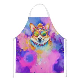 Corgi Hippie Dawg Apron Cooking Kitchen Server Baking Crafts Gardening for Adult Women Men, Unisex, Large, Multicolor