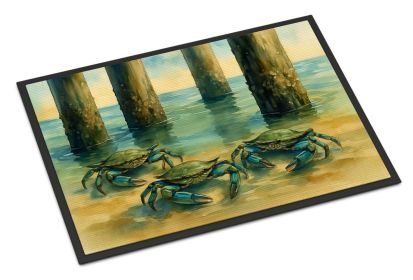 Crabs under the pier Doormat Front Door Mat Indoor Outdoor Rugs for Entryway, Non Slip Washable Low Pile, 18H X 27W
