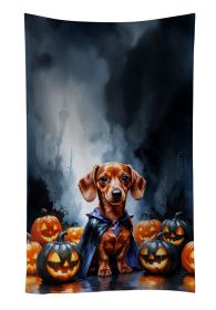 Red Dachshund Puppy Halloween Kitchen Towel Dish Cloths Guest Hand Towel Decorative Bathroom Towel for Face,Tea, Dishcloth, Kitchen and Bath