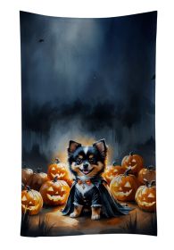 Balck and Tan Pomeranian Puppy Halloween Kitchen Towel Dish Cloths Guest Hand Towel Decorative Bathroom Towel for Face,Tea, Dishcloth